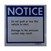 1975 1976 Buick Push Start Warning Decal 