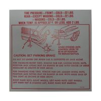 1962 Buick Special Jacking Instruction Decal 