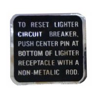 1969 Buick Riviera Lighter Reset Instruction Decal