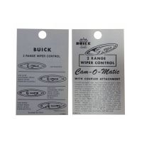 1958 Buick 2-Speed Windshield Wiper Instruction Tag 
