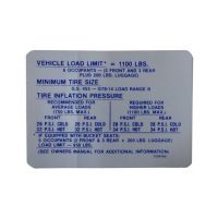 1970 Buick Gran Sport 455 Tire Pressure Decal 