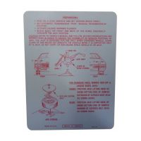 1972 Buick Skylark and Gran Sport Jacking Instruction Decal 