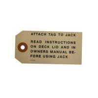 1956 1957 Buick Jacking Instruction Tag 