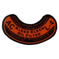 1936 1937 1938 1939 1940 1941 1942 1946 1947 1948 1949 1950 1951 1952 1953 1954 1955 1956 Oldsmobile Oil Filter Type L-4 Decal 