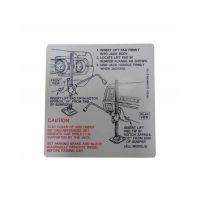 1967 Oldsmobile F-85, 442, and Cutlass (See Details) Jacking Instruction Decal 