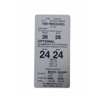 1971 1972 Oldsmobile F-85, 442, and Cutlass Tire Pressure Decal 