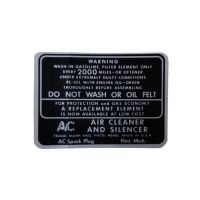 1937 1938 1939 1940 1941 1942 1946 1947 1948 Oldsmobile Dry Style Air Cleaner Service Instruction Decal