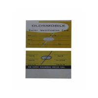 1957 1958 Oldsmobile Vehicle Owner's Identification Card