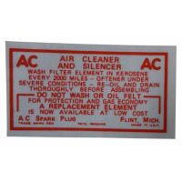 1949 1950 1951 1952 1953 1954 1955 1956 Oldsmobile Dry Style Air Cleaner Service Instructions Decal
