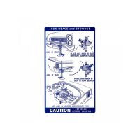 1966 (Early Models) Pontiac Tempest, LeMans, and GTO Jacking Instruction Decal 