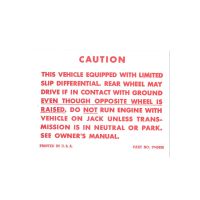 
1964 1965 Pontiac (See Details) Limited Slip Differential Caution Decal 
