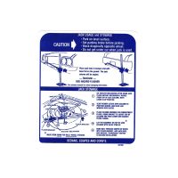 
1970 Pontiac Tempest, LeMans, and GTO Jacking Instruction Decal
