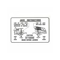 1961 Pontiac (EXCEPT Tempest Models) Jacking Instruction Decal 