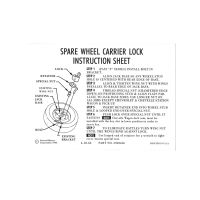1966 1967 1968 1969 Pontiac Spare Wheel Lock Instruction Decal 