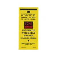 1950 1951 1952 1953 1954 1955 1956 1957 1958 1959 1960 1961 Pontiac Automatic Windshield Washer Bracket Decal