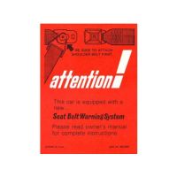 1972 Pontiac Seat Belt Warning Sleeve on Sun Visor 