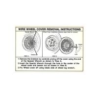 
1984 1985 1986 1987 1988 Pontiac Wire Wheel Cover Removal Instruction Decal 
