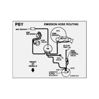 1992 Pontiac Firebird 5.0 Liter Engine Models WITH Automatic or Manual Transmission (See Details) PBY Emission Routing Decal 