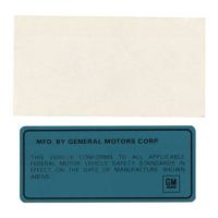 1969 1970 1971 1972 1973 1974  Pontiac Vehicle Certification Label Set (2 Pieces) 