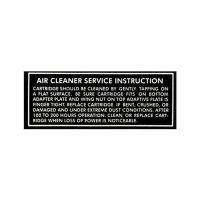 1965 Pontiac GTO (See Details) Air Cleaner Service Instruction Decal