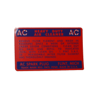 1941 1942 1946 1947 1948 Buick (Oil Bath Style) Air Cleaner Instruction Decal