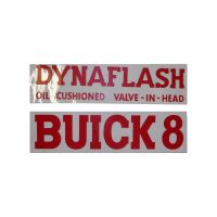 1939 1940 Buick Valve Cover Decal Buick 8 Dynaflash Oil Cushioned Valve-In-Head - Red (2 Pieces)