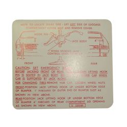 1966 1967 Buick Riviera Jacking Instruction Decal 