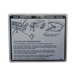 1961 Buick Special Jacking Instructions Decal