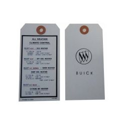 1967 Buick All Weather Climate Control Tag 