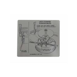 
1967 Oldsmobile A-Body Convertible Models Tire and Jacking Stowage Instruction Decal
