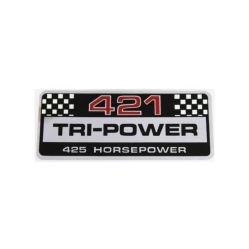 Pontiac 421 Engine (See Details) Tri-Power Air Cleaner Aftermarket Decal 