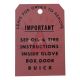 1938 1939 1940 1941 1942 1946 1947 1948 1949 Buick Oil and Tire Instruction Tag