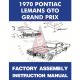 1970 Pontiac LeMans, GTO, and Grand Prix Models Factory Assembly Instruction Manual [PRINTED BOOK]