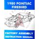1980 Pontiac Firebird Models Factory Assembly Instruction Manual [PRINTED BOOK]