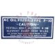 1946 1947 1948 Buick Oil Filter Decal P-10 C115