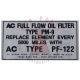 1949 1950 1951 1952  1953 1954 1955 1956 1957 1958 1959 Oldsmobile Oil Filter Canister Type PF-122 Decal