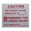 1963 1964 1965 1966 1967 1968 1969 1970 Buick Dealer Installed Anti-Freeze Decal 