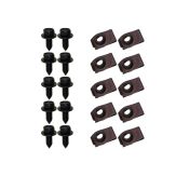 Universal Buick, Oldsmobile, and Pontiac Indented Hex Head Sems Screw and Extruded U-Nut Set (20 Pieces) 